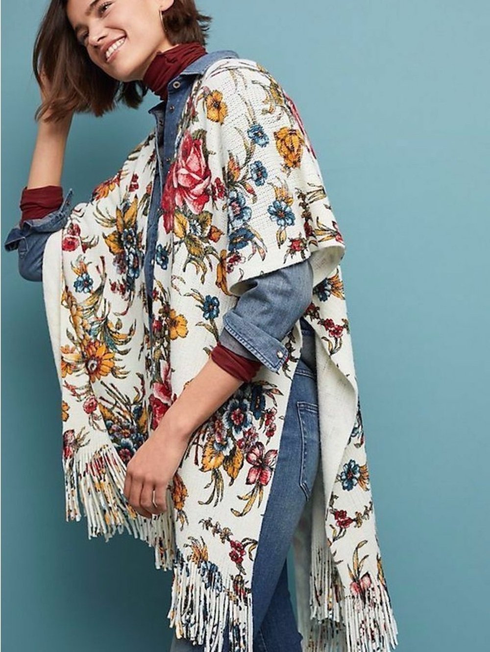 NWOT Anthropologie Marseille Floral Kimono woman one size